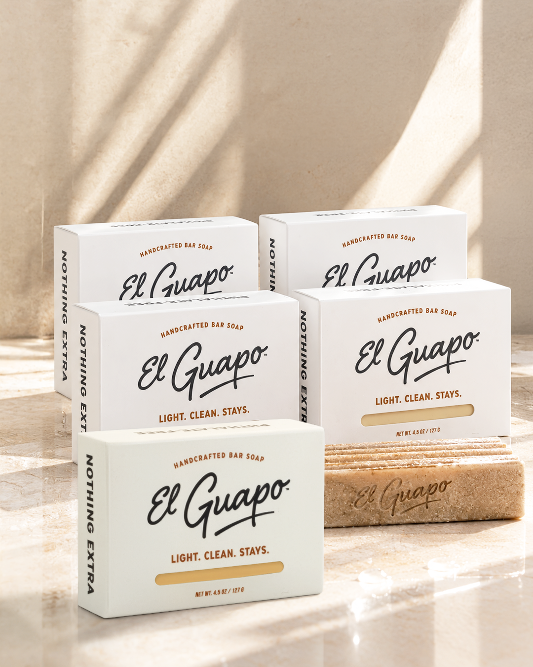 4 Handcrafted Soap Bars + 1 Complimentary Bar + Free Soap Dish + Free Shipping