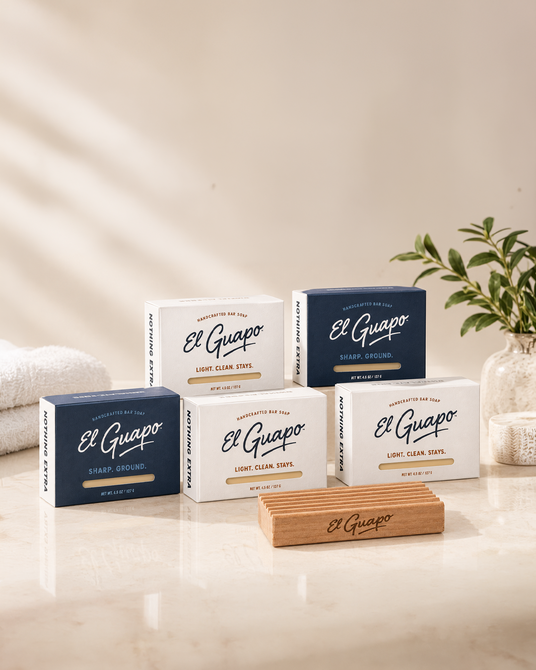 4 Handcrafted Soap Bars + 1 Complimentary Bar + Free Soap Dish + Free Shipping