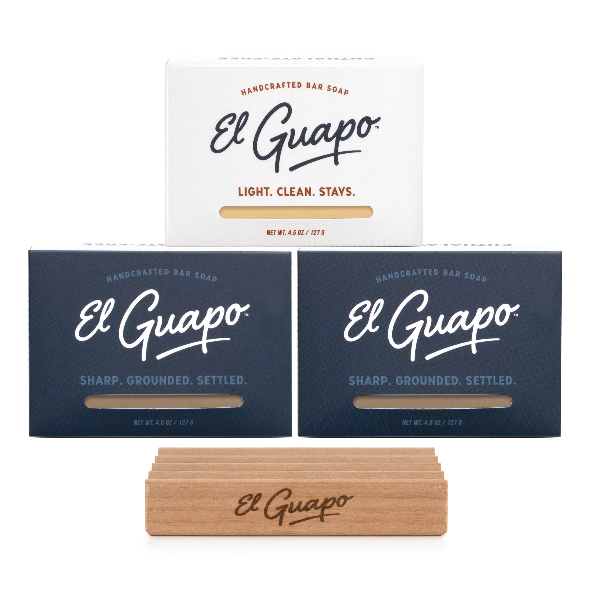 3 Handcrafted Soap Bars + Free Soap Dish